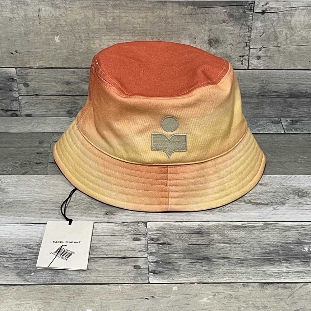 ISABEL MARANT Haley Cloudy Cotton Logo Bucket Hat - Picture 3 of 8